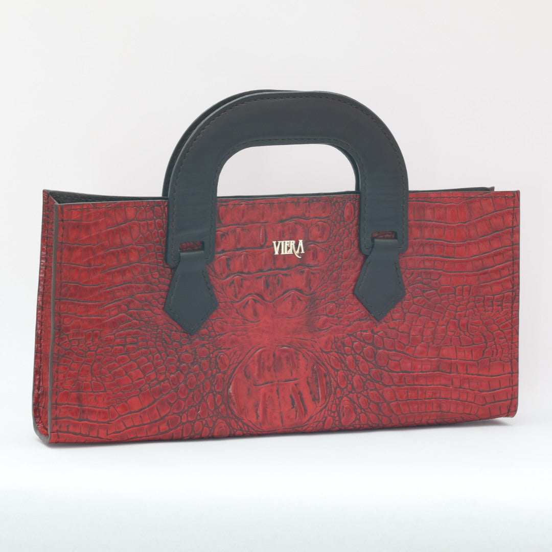 Red Crocodile Leather - Medium Tote Bag