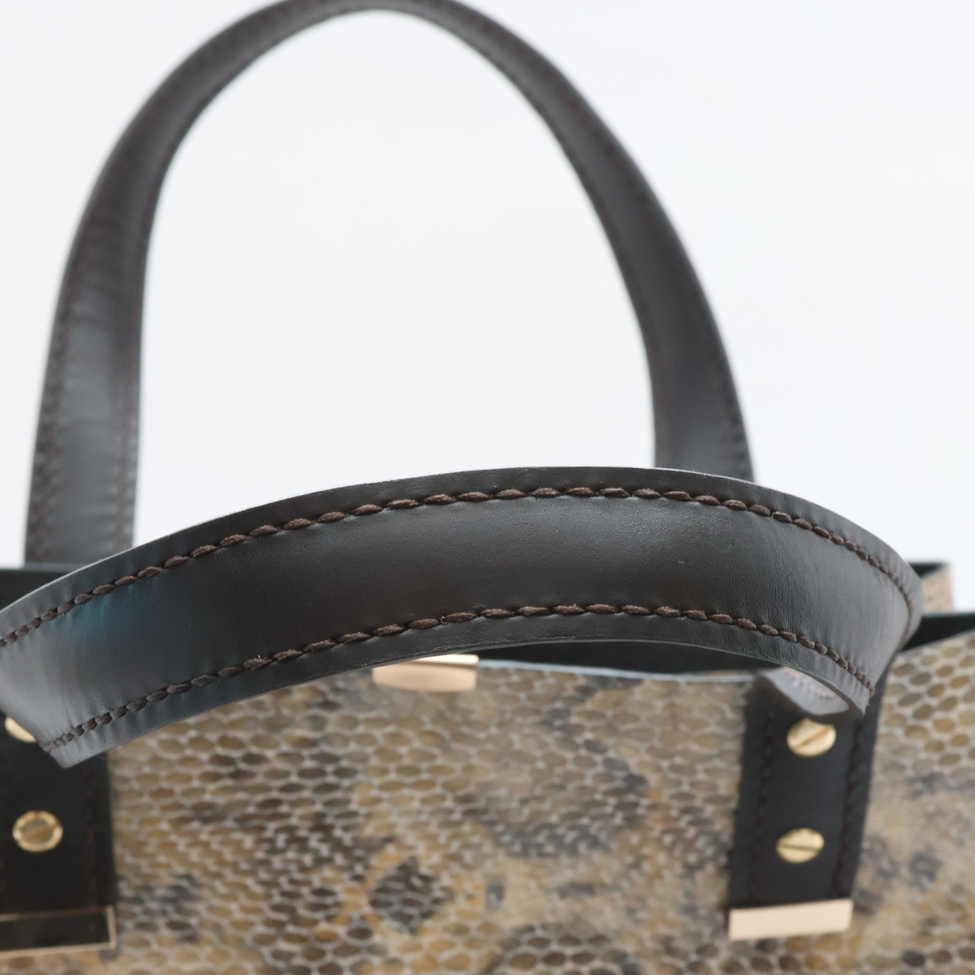 Leather Snakeskin Pattern Handbag