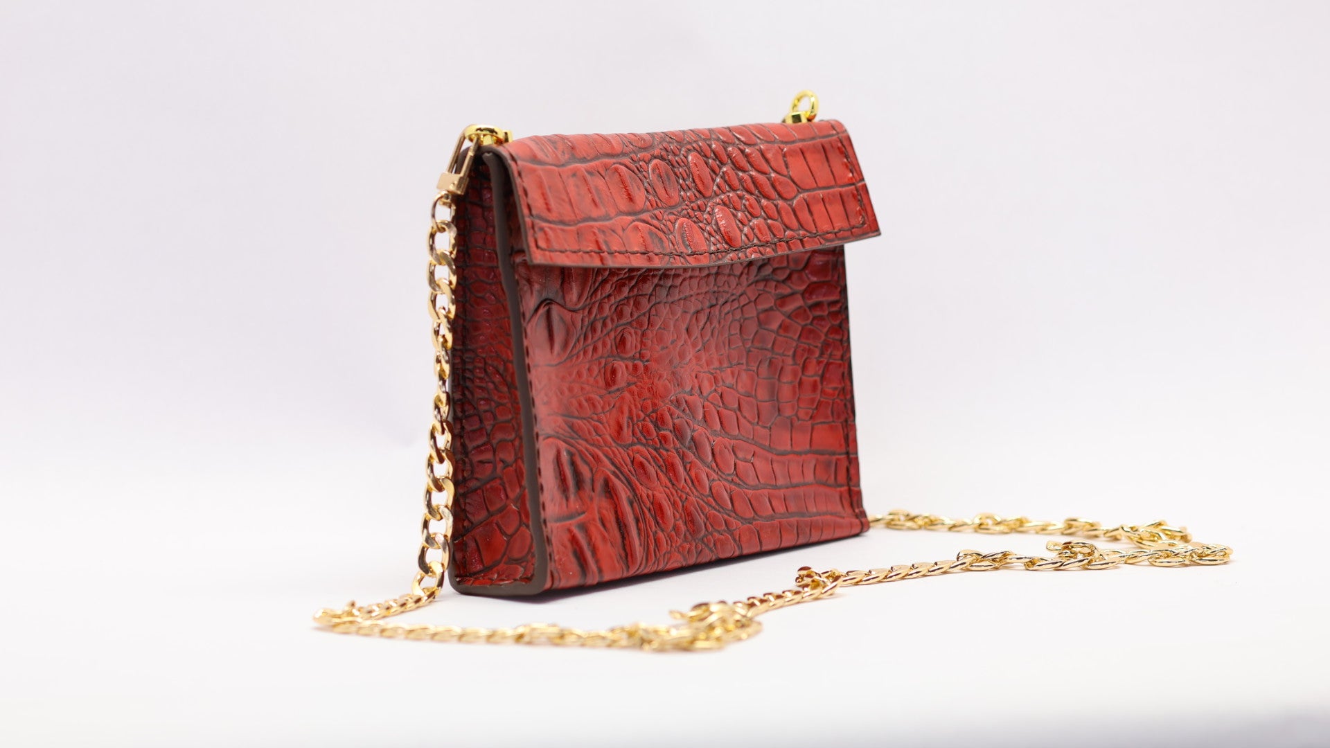 Littler Red Crocodile Leather Purse