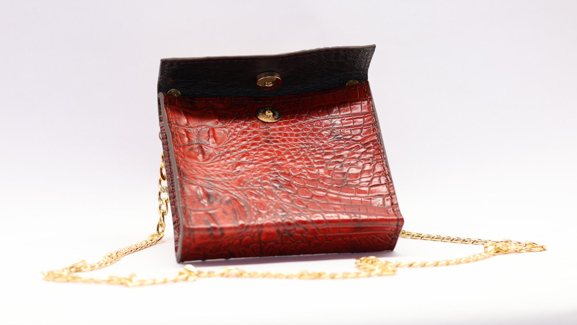 Littler Red Crocodile Leather Purse