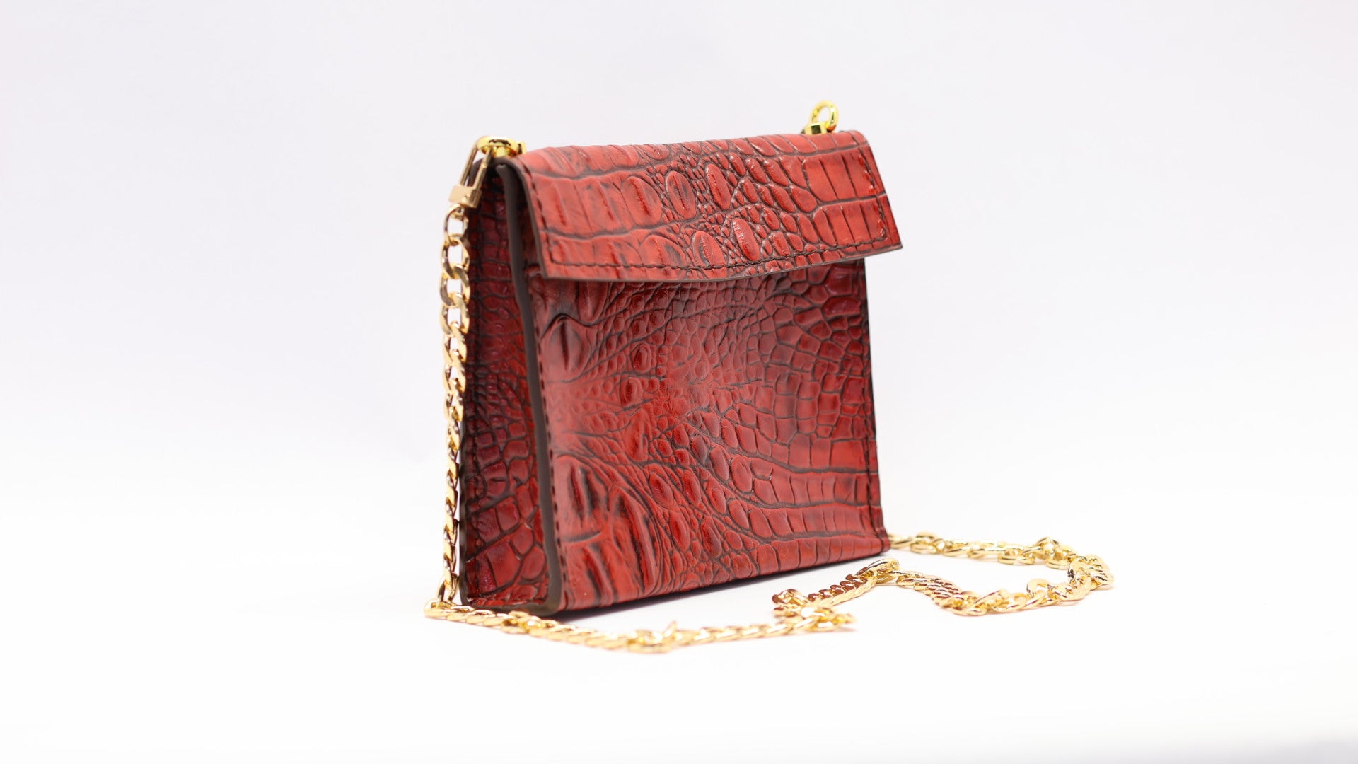 Littler Red Crocodile Leather Purse