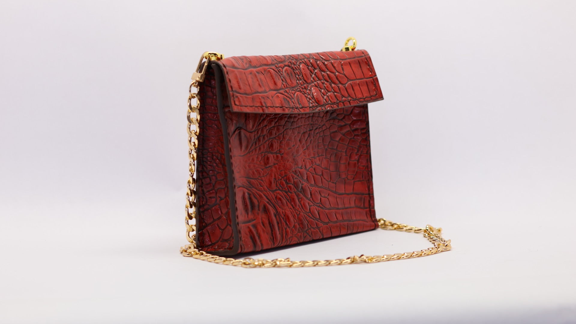 Littler Red Crocodile Leather Purse