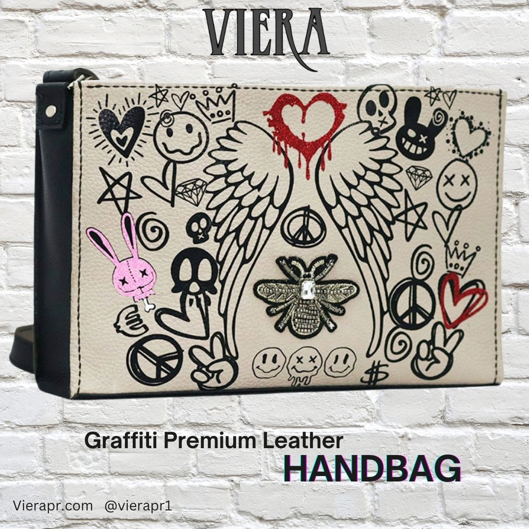 Graffiti Leather Tote Bag