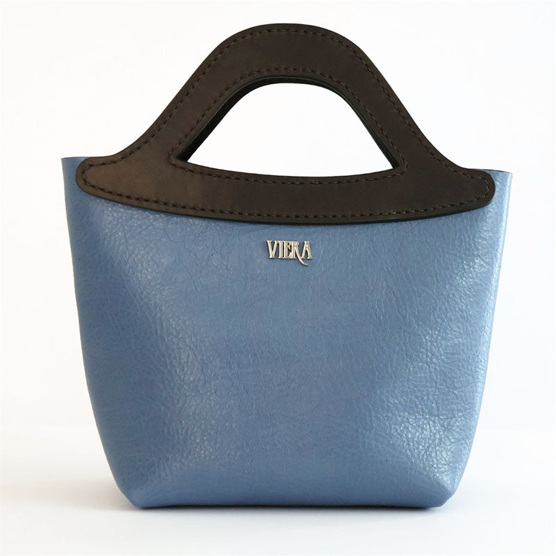 Light Blue Leather Tote Bag