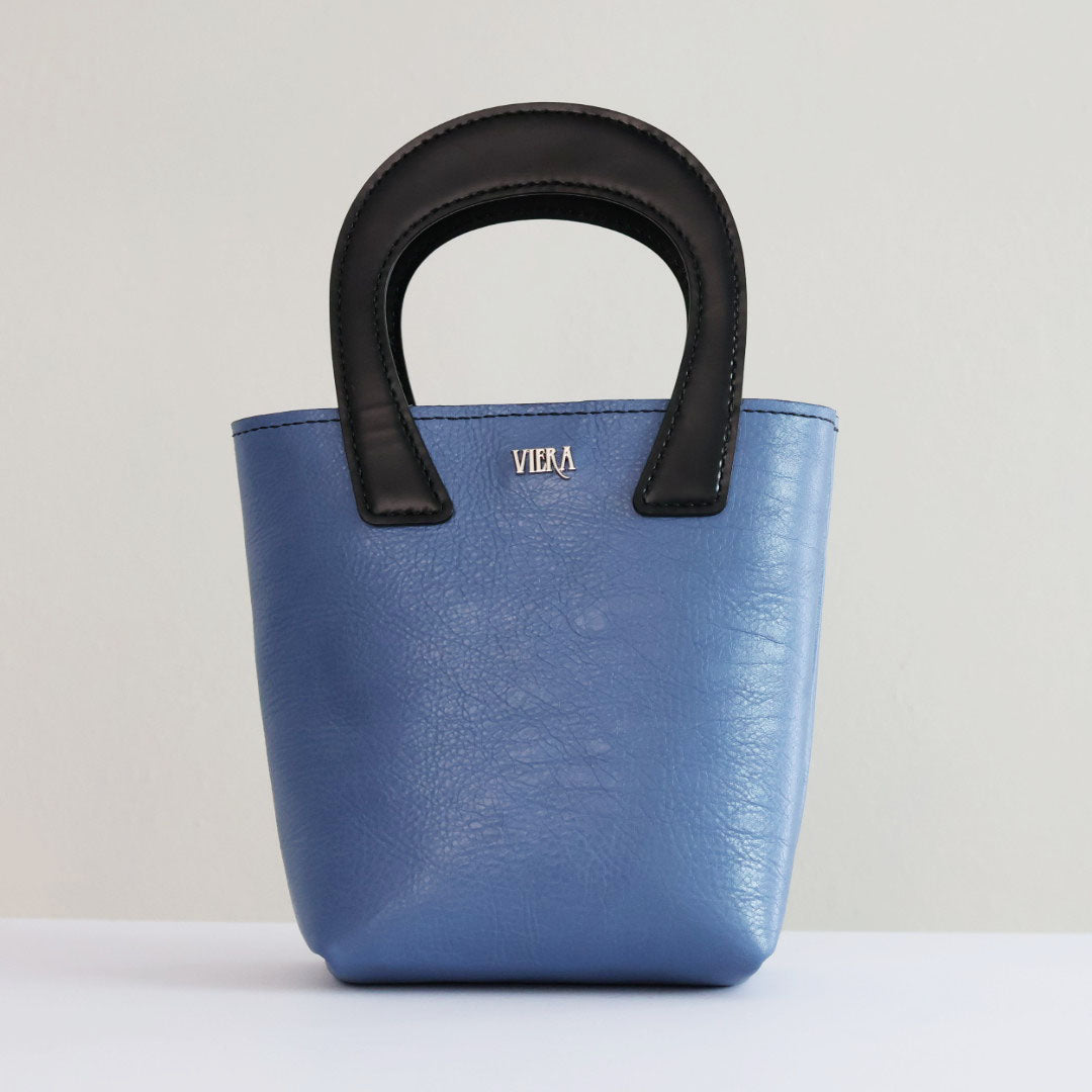 Light Blue Leather Tote Bag II Edition
