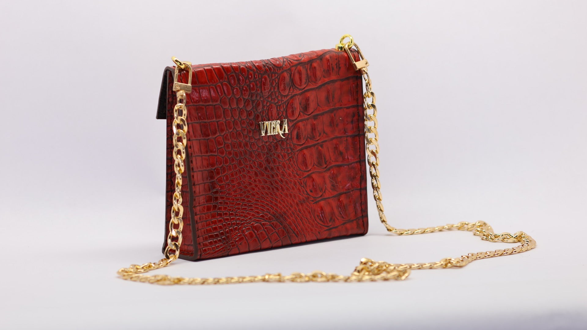 Littler Red Crocodile Leather Purse