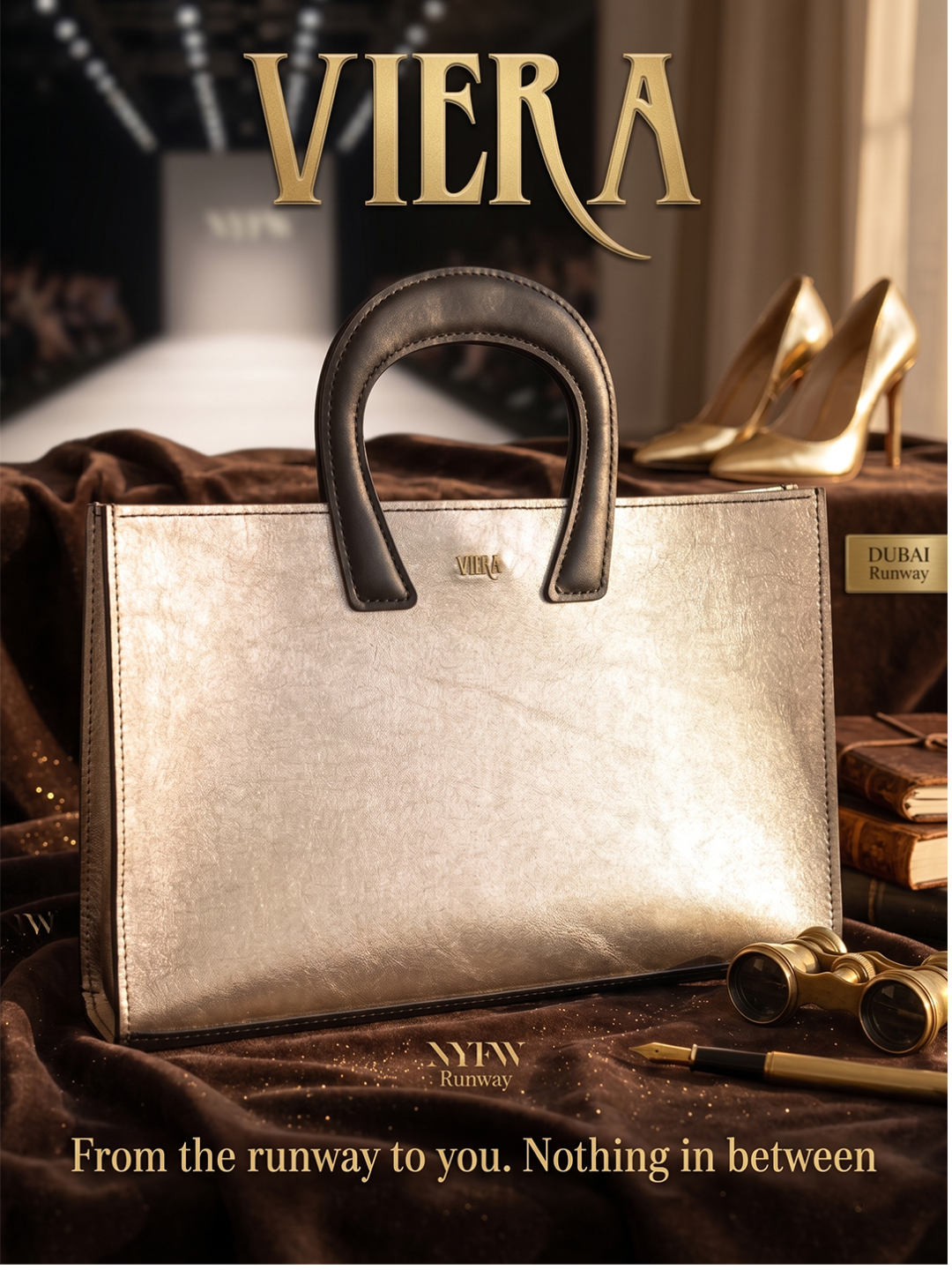 Golden Leather NYFW and Dubai Runway Edition Certified authentic with atelier documentation.