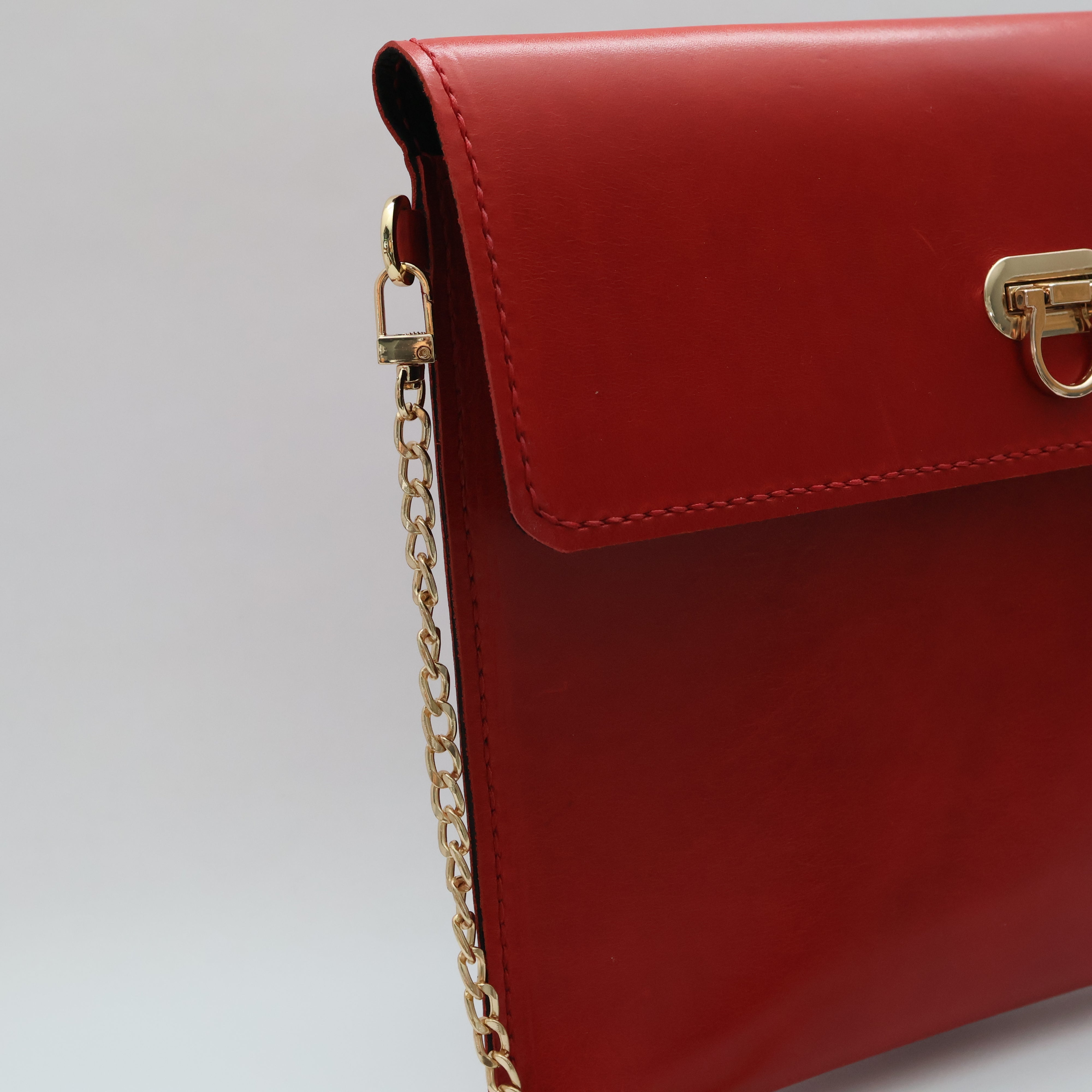 Luxe Red Leather Handbag