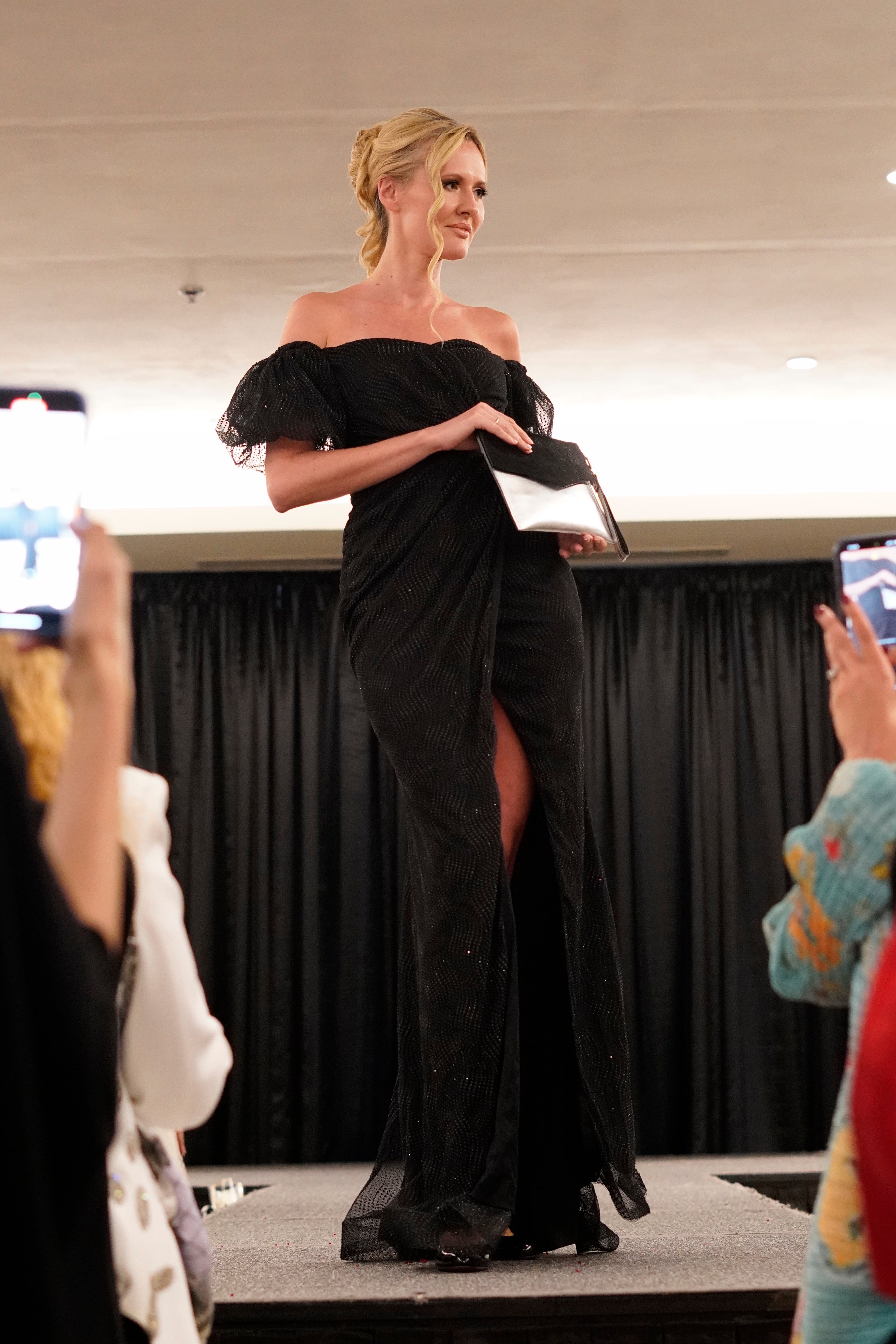 Metallic silver leather  with hair-on cowhide RUNWAY EDITION DUBAI & NYFW