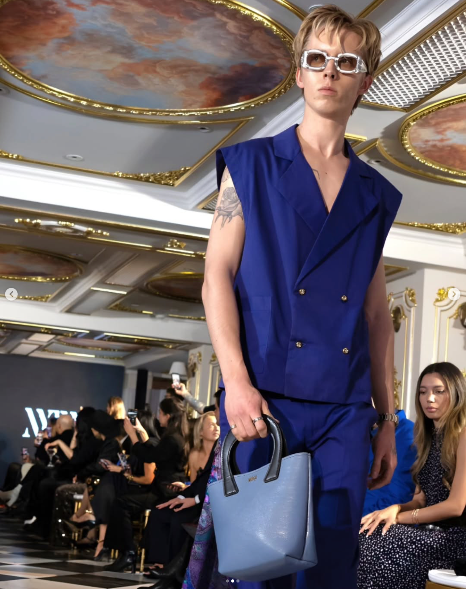 THE VIERA AZURE TOTE BAG II Edition NYWF Runway‑proven Hand‑cut, hand‑stitched