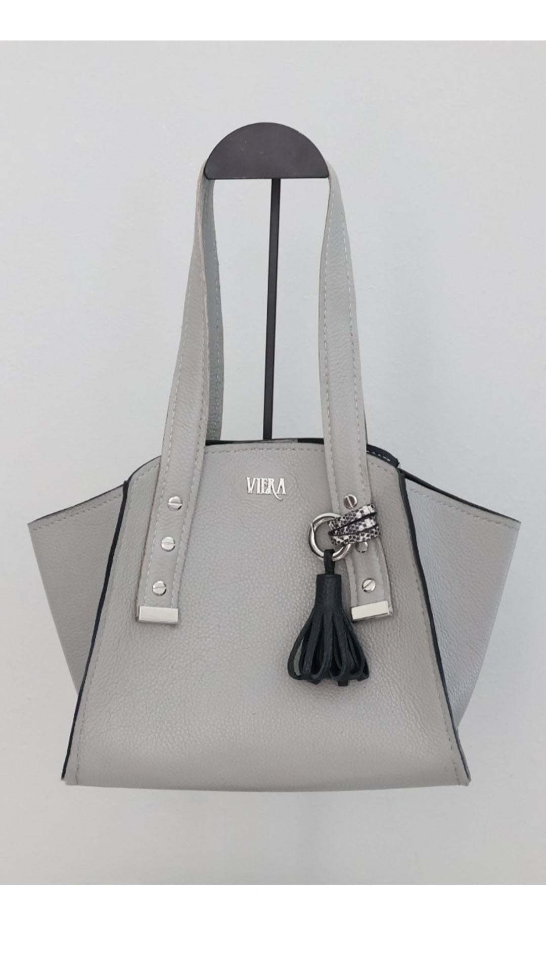 Gray Tote Handbag