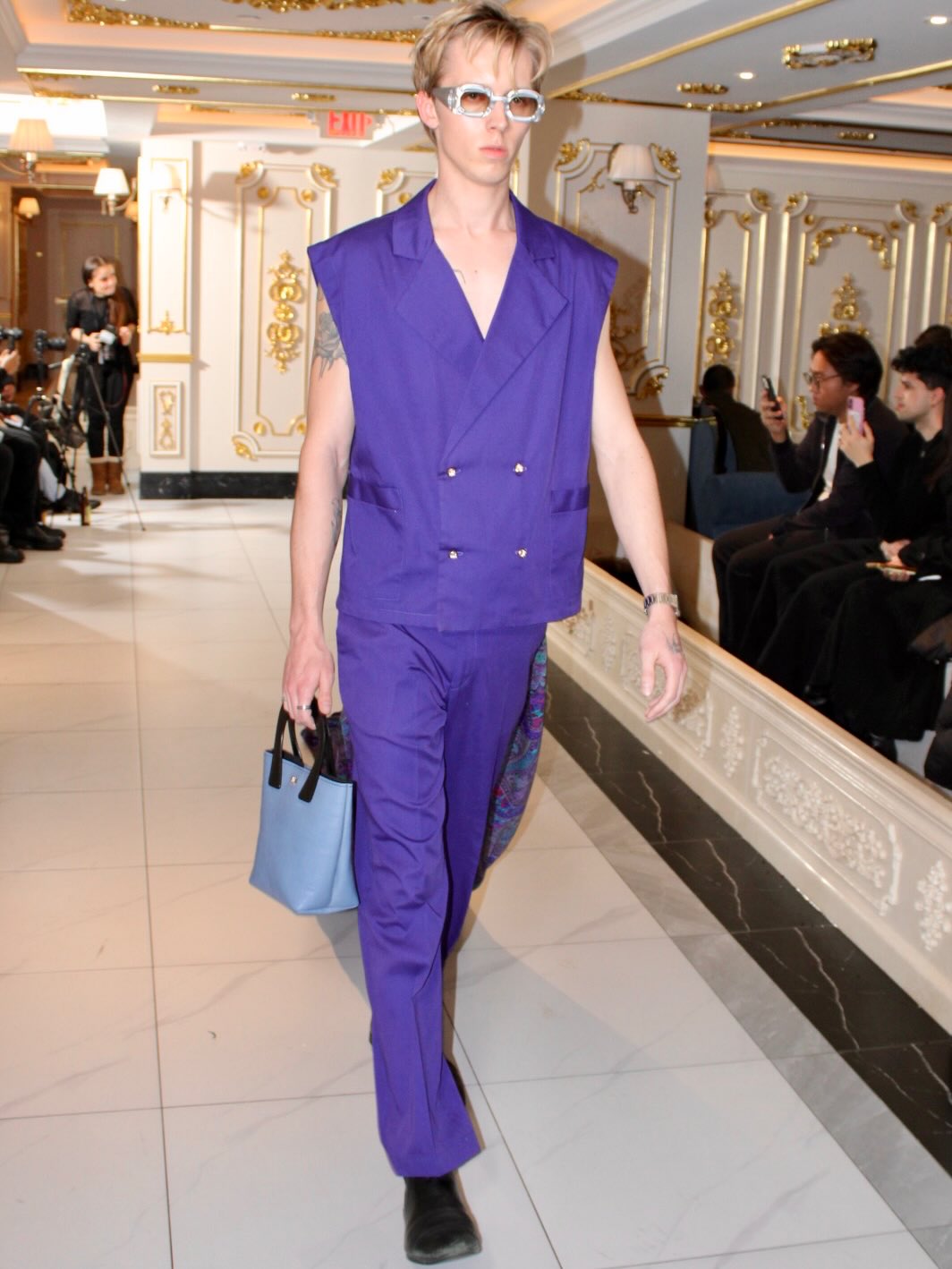 THE VIERA AZURE TOTE BAG II Edition NYWF Runway‑proven Hand‑cut, hand‑stitched