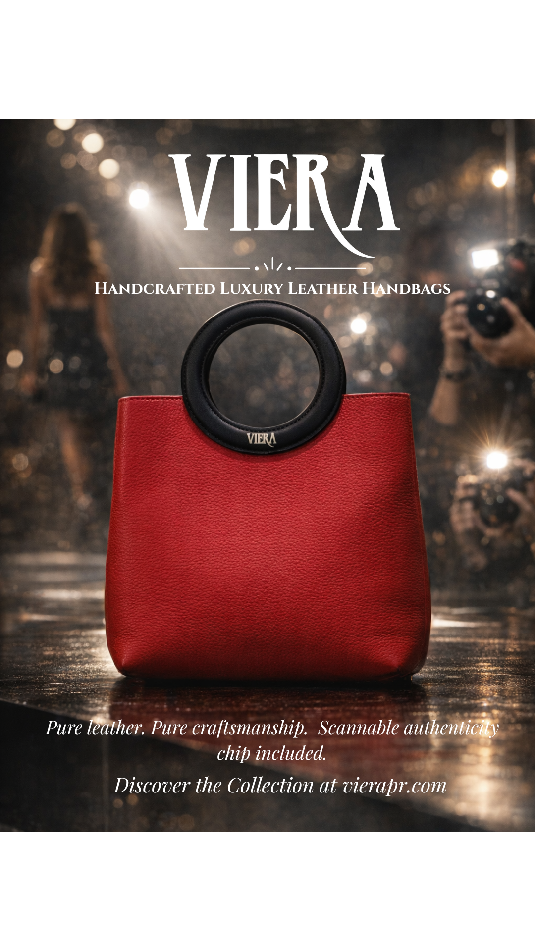 red tote handbag with  distinctive round handle offers a comfortable grip and modern aesthetic
