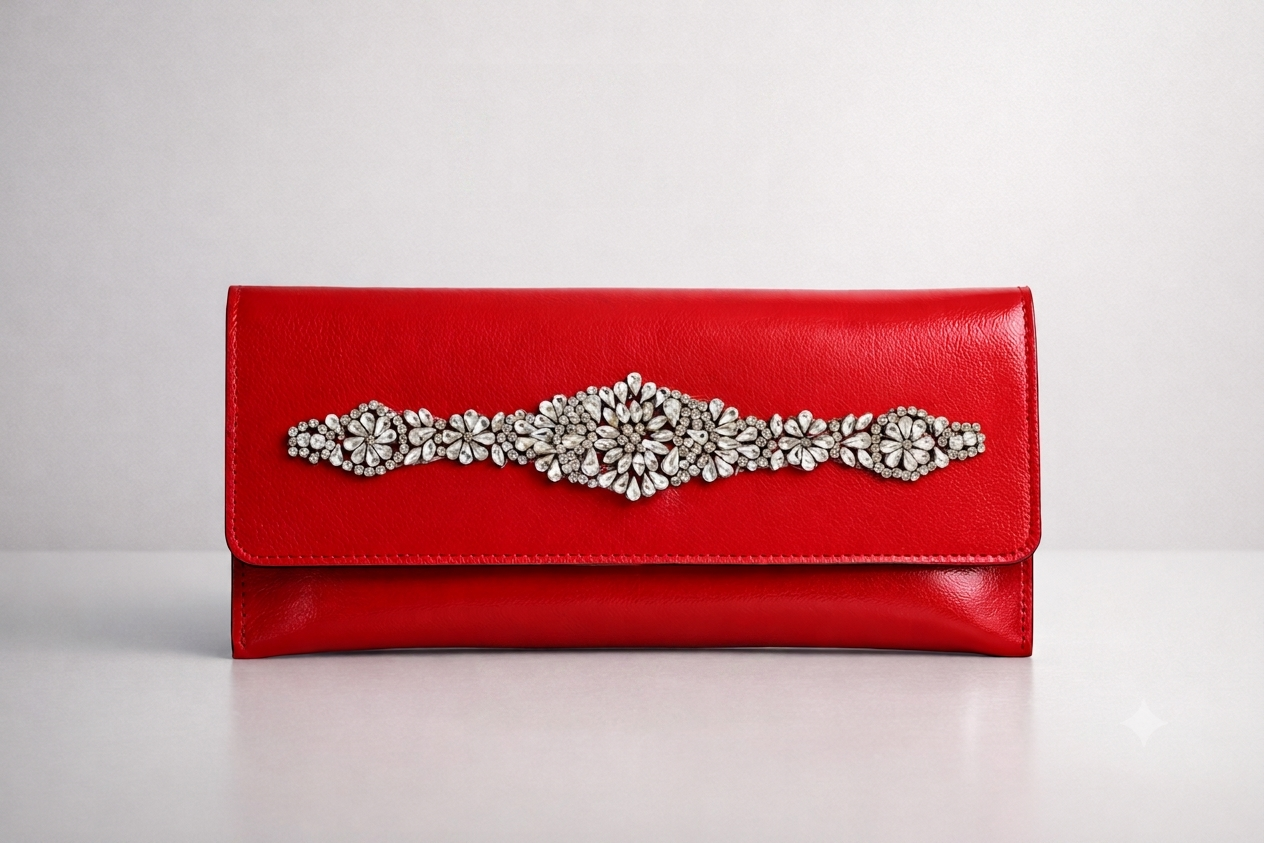 The Viera Crimson Statement Clutch